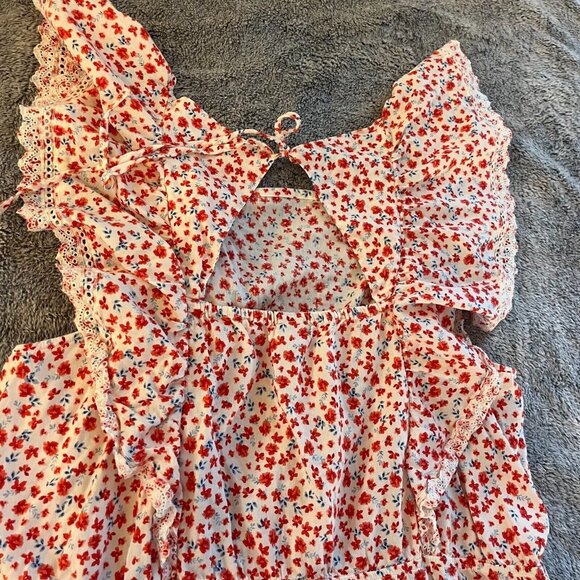 OLd Navy Dress‎ Plus XXL Ditsy Floral Square Neck Flutter Sleeve Peasant 16714 - Picture 7 of 12